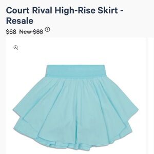 Lululemon Rival High Rise Skort In Baby Blue